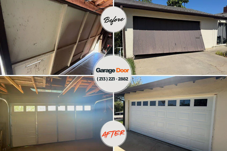 Before and after: garage door repair Middletown, IN